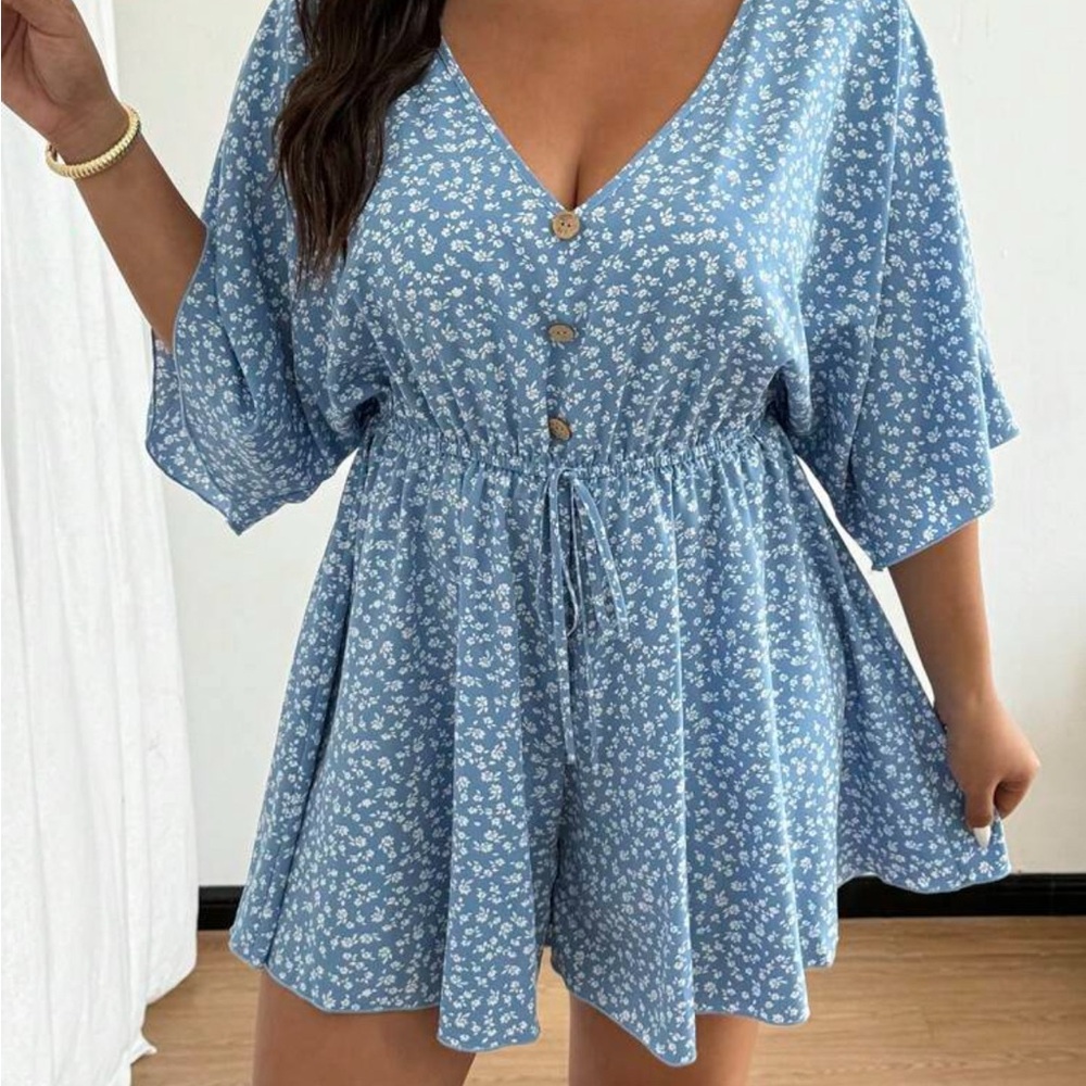 SHEIN Blue Floral Romper